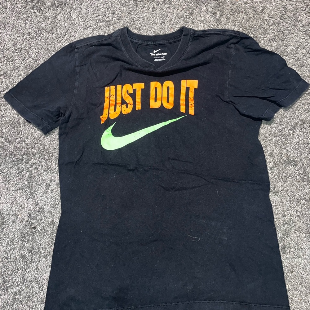 Nike Black Tee with Orange and Green Accents